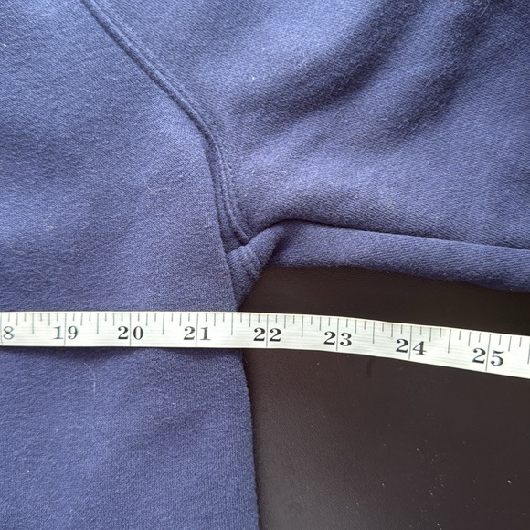 Champion Multi Layer Boxy Crop Crew Neck Sweatshirt Navy Blue Gray Size Small - Picture 7 of 10